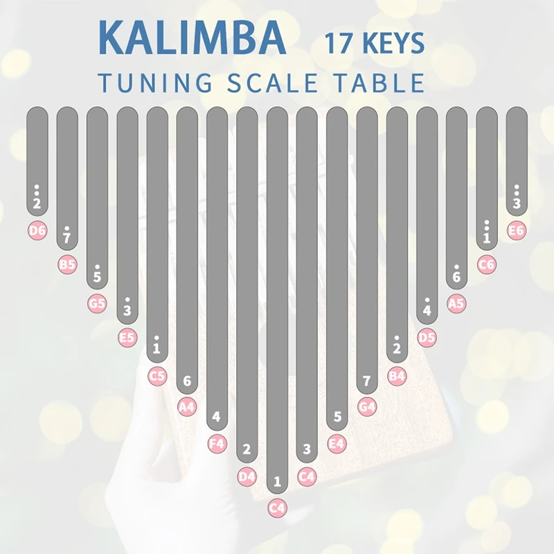 

Kalimba Thumb Piano 17 Keys Solid Wood for Music Lover, Beginners, Children