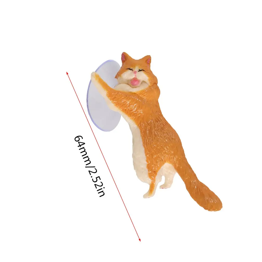 

1pc Cat Figurine Miniature Cat Sucker Design Phone Holder mini fairy garden Cartoon statue craft Home Car Decorative