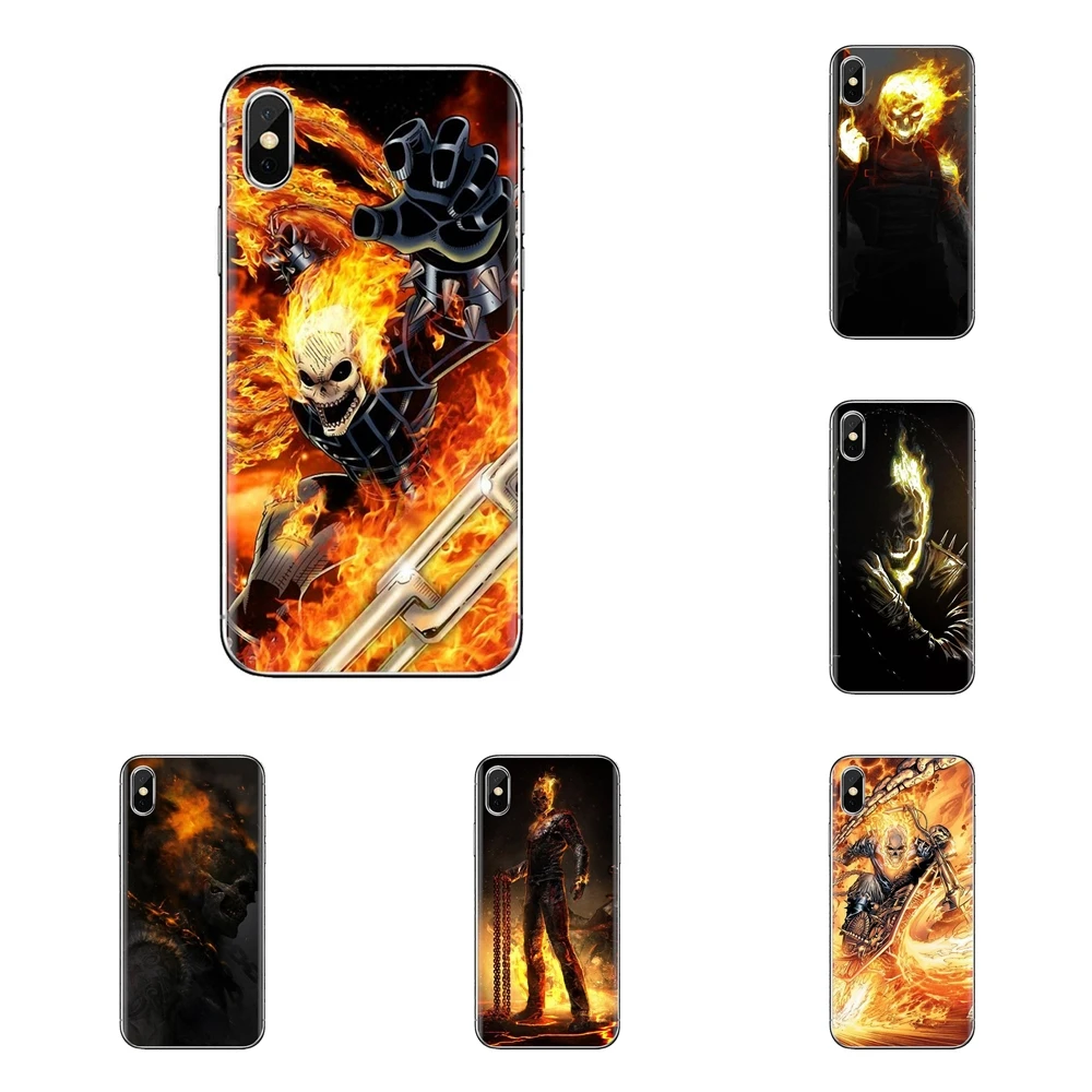 Силиконовый чехол для телефона fire car Ghost Rider Head Skull iPod Touch Apple iPhone 11 Pro 4 4s 5 5S SE 5C 6 6S 7 8 X