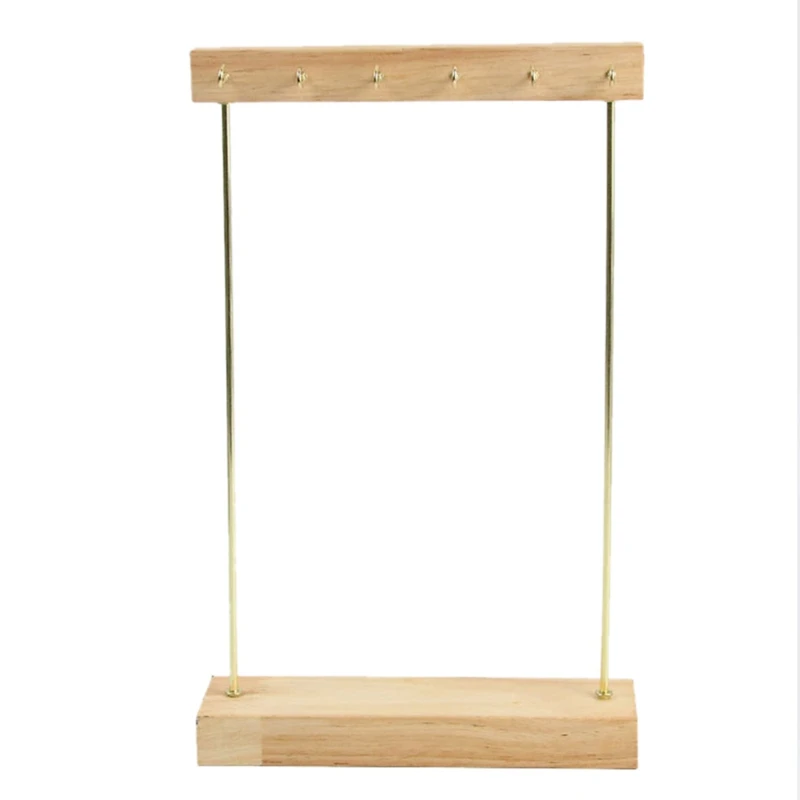 

Wooden Jewelry Organizer Holder Rack with Hooks,Shelf Hanging Earrings Necklaces Bracelets Storage Accessories
