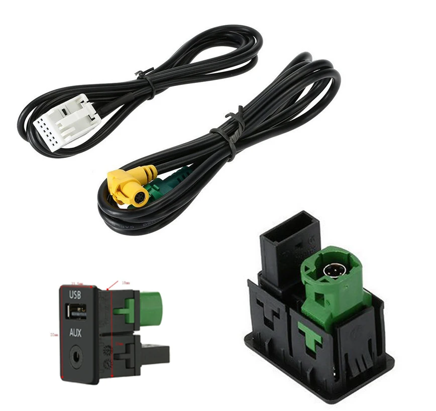 RCD510 + 310 300 RNS315 AUX USB кабель для VW MK6 Golf Jetta CC PASSAT B6 B7|Кабели адаптеры и разъемы| |