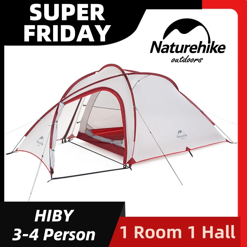 Палатка Naturehike туристическая Ультралегкая на 3-4 человек Модернизированная 20D/40D 1