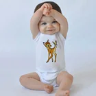 Летние Боди для новорожденных, комбинезон с коротким рукавом и мультяшным принтом для мальчиков и девочек, Модный комбинезон для младенцев, двойная Одежда для младенцев