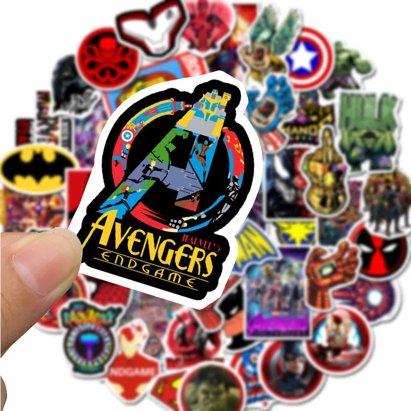 

50Pcs Cartoon Marvel Stickers Spiderman Stickers Aesthetic Anime Stickers Luggage Skateboard Guitar Laptop Stikers Kid Toys