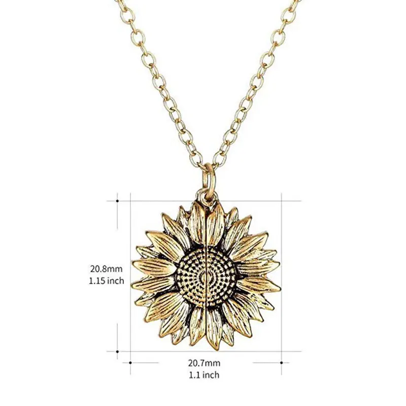 

2020 Gold Color Open Locket Necklace Engraved You Are My Sunshine Sunflower Pendant Necklace Friendship Gifts Vintage Jewelry