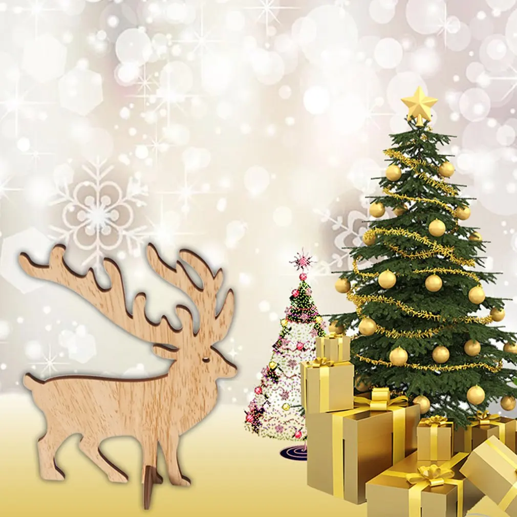 Сделай Сам Олень деревянная новогодняя елка ремесло Рождественское украшение