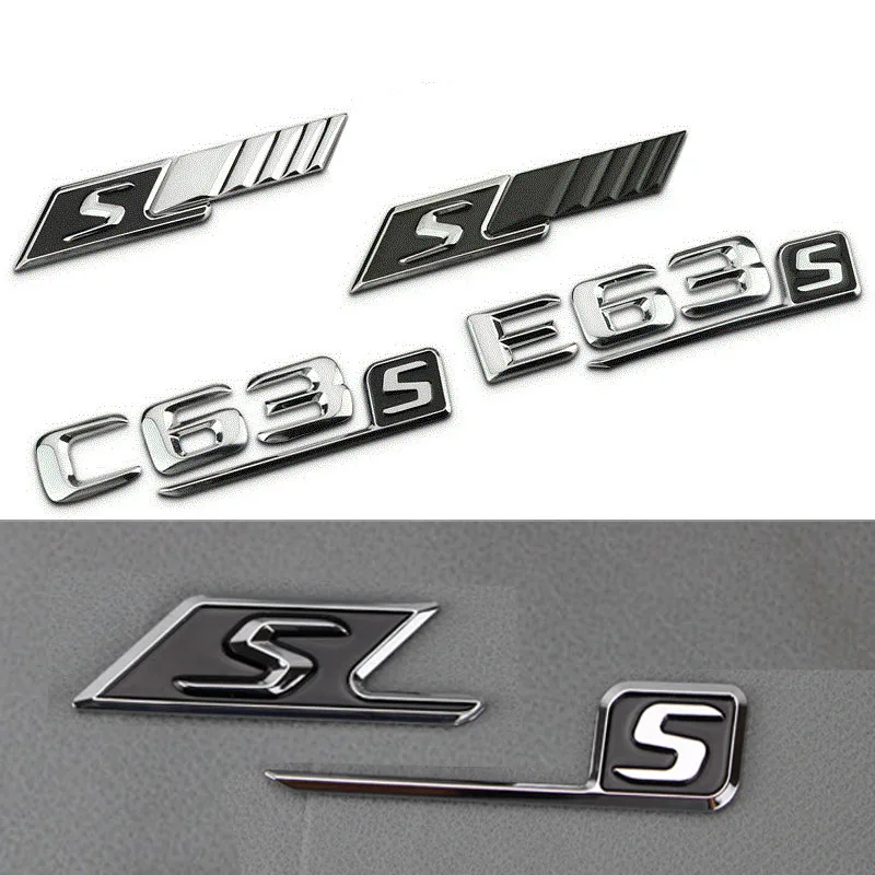 S Logo 3D Car Sticker for Mercedes Benz AMG W204 W203 W205 W212 W211 W213 W210 CLA CLK GLK Accessories Rear Fender Emblem Badge |