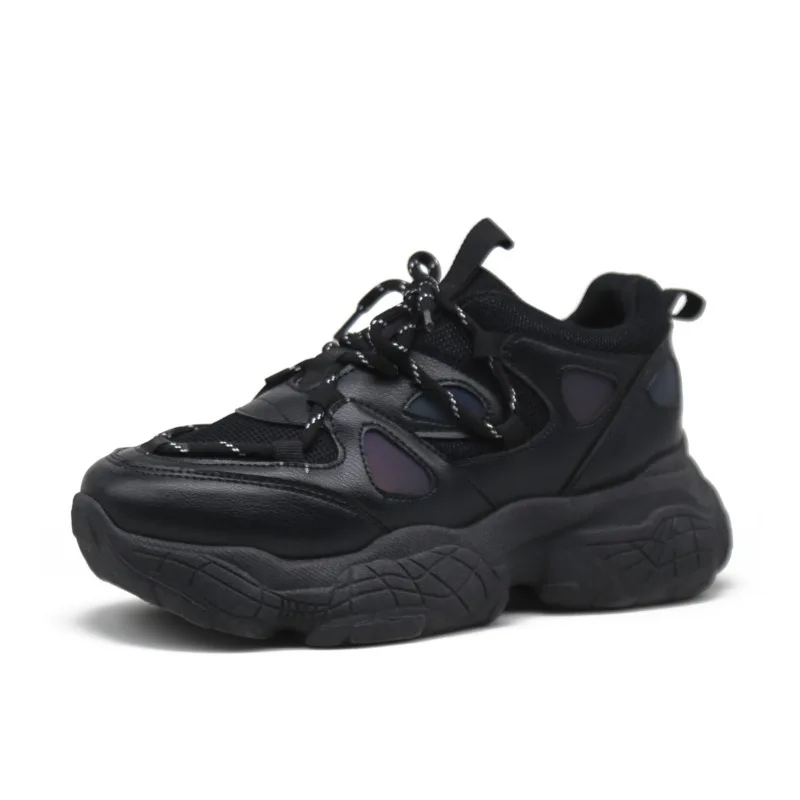 

Sneakers Breathable 2020 Women Chunky Platform White Vulcanized Shoes Woman Lace Up Korean Fashion Ladies Sports Casual Shoes