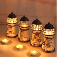 lighthouse candle holder mediterranean style iron candle holder holiday candlestick bar home wedding party family decor