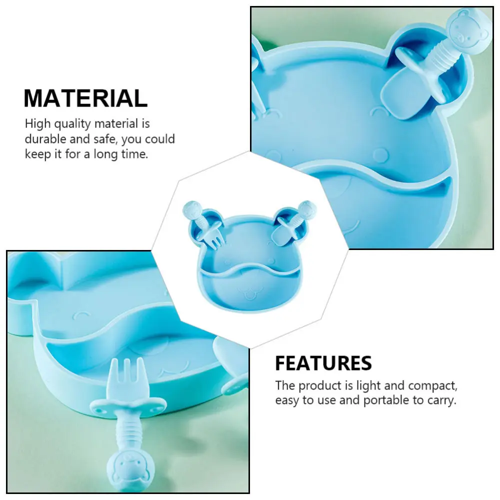 

1 Set Silicone Baby Tableware Cartoon Fruit Snack Plate Baby Dinnerware