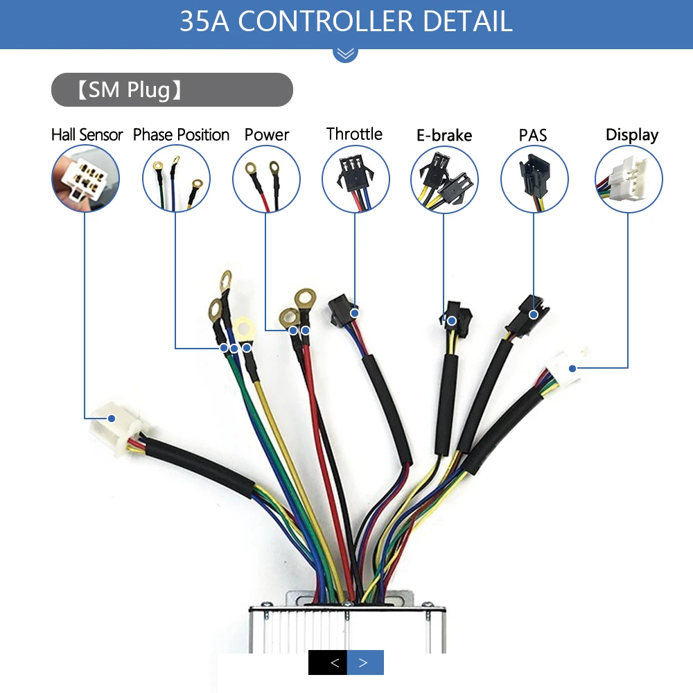 Контроллер для электрического велосипеда 48V регулятор скорости бесщеточных