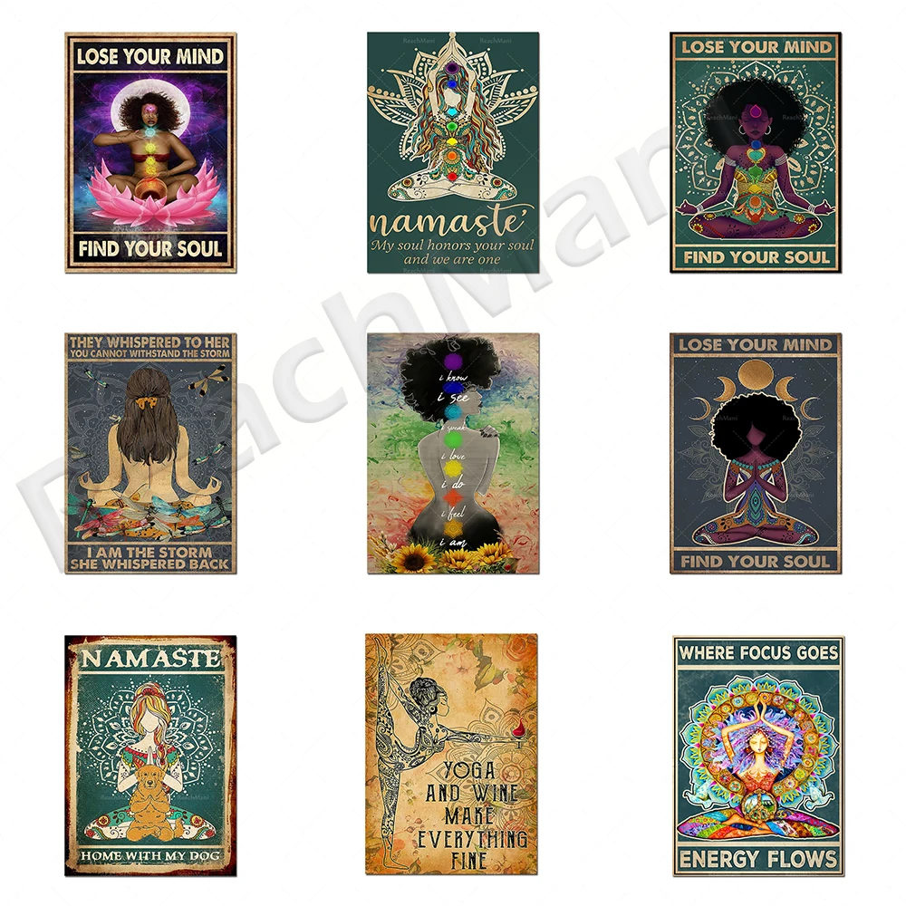 

Настенная картина для йоги и хиппи для девочек, Забавный плакат с принтом йоги, Картина на холсте с ведьмами намаст, винтажная картина на сте...