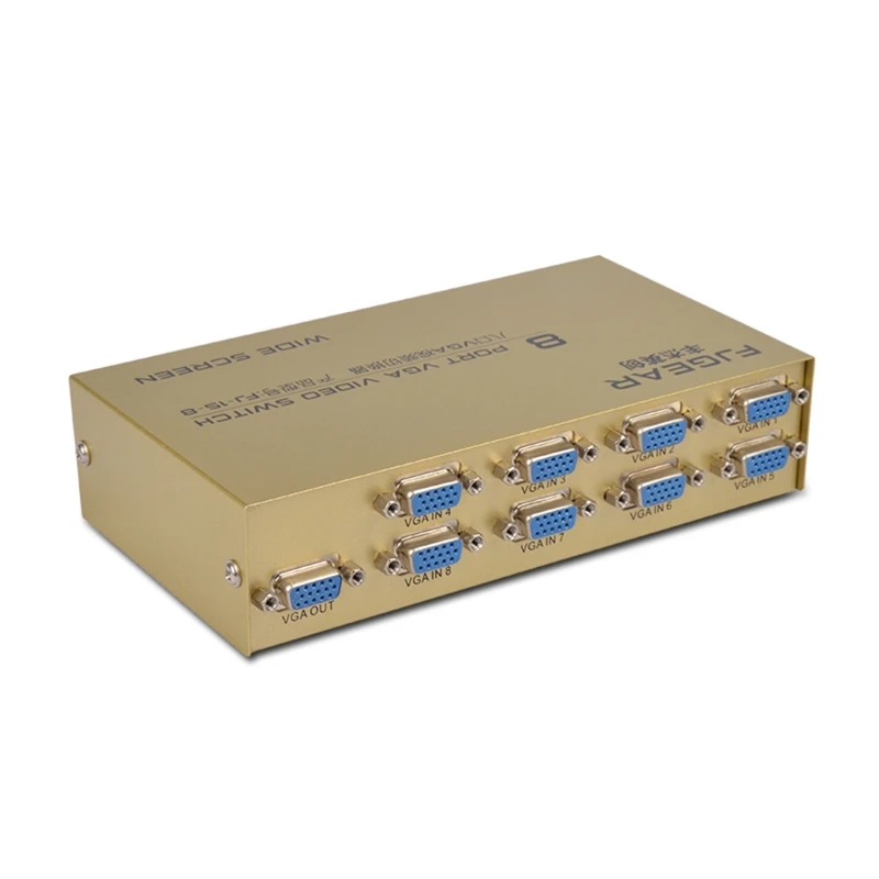 

8 Port VGA Switch Video Switcher Box 1920*1440 250MHz 8 in 1 out Selector for PC T84C