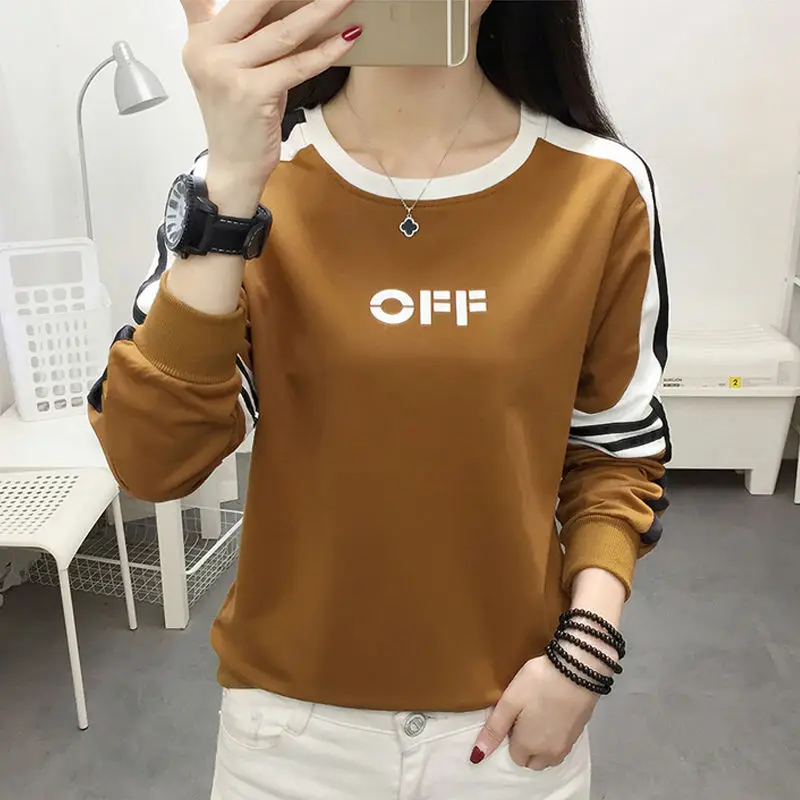 

2021 new spring long sleeve T-shirt women's loose and versatile top bottom coat women's spring and autumn clothes women's wear