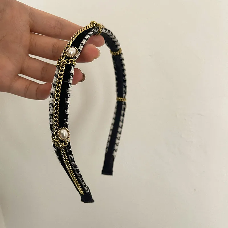 Обруч для волос в стиле барокко женский тонкий обруч из металлического сплава