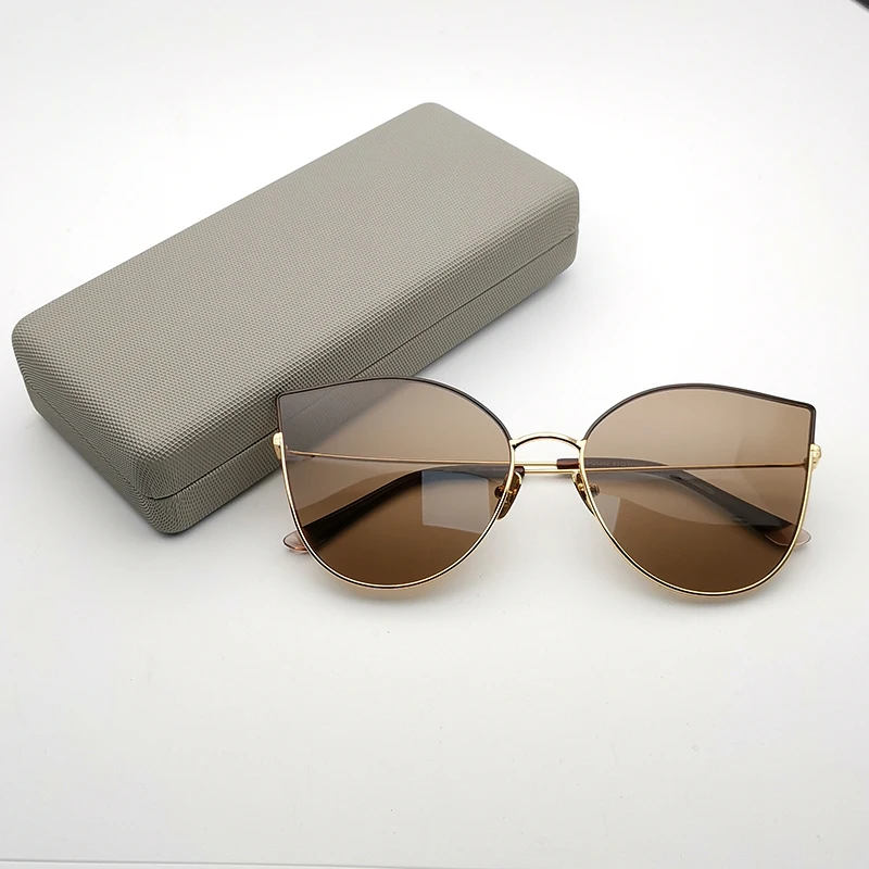 Очки солнцезащитные женские кошачий глаз из нержавеющей стали и нейлона|Женские