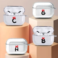 bow letters cute clear case for airpod 3 transparent tpu protector airpods pro charging box soft cover earphone thin