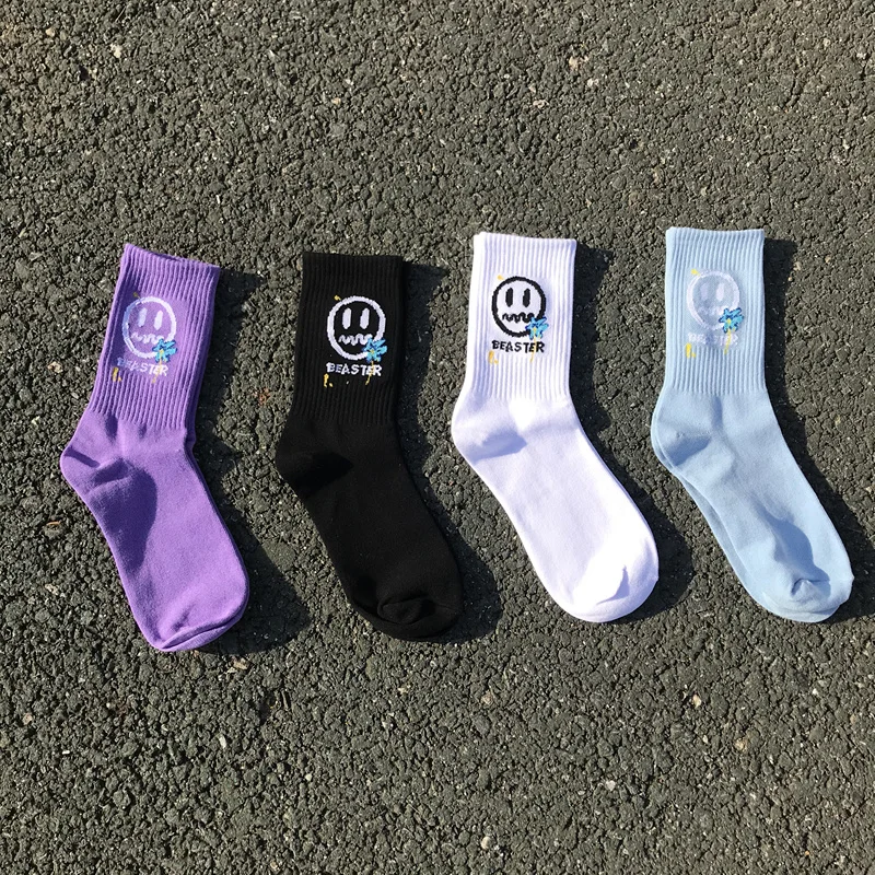 Носки с мультяшными смайликами женские и мужские спортивные носки удобные