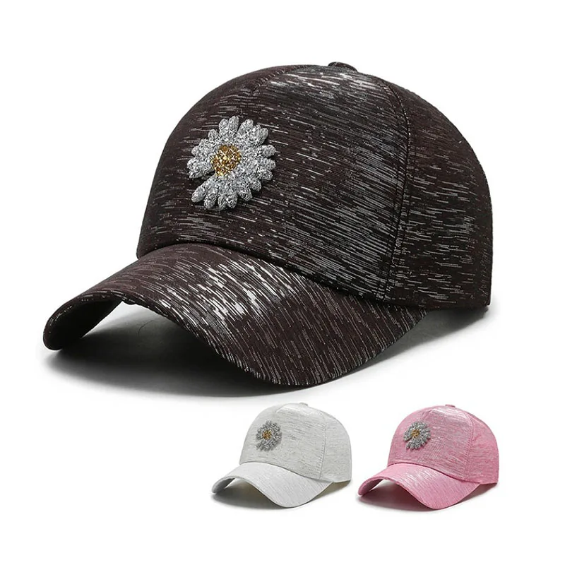 

New Baseball Cap Outdoor Summer Men Women Stripe Daisy Sun Hat Bone Snapback Hip Hot Hats Couple Street Cotton Caps Gorras CP157