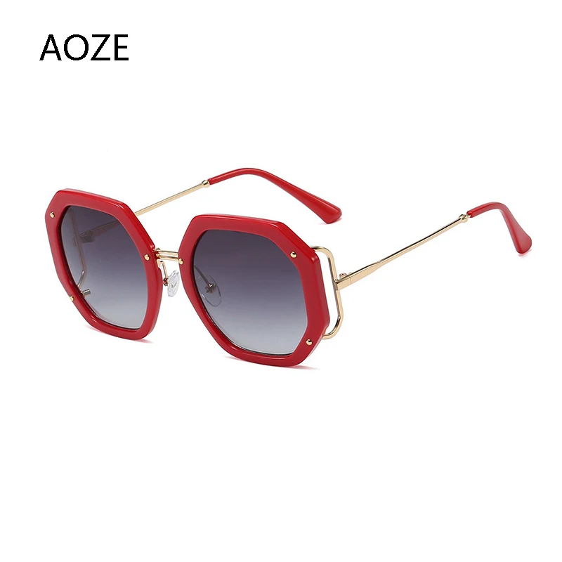 

2020 Fashion multilateral sunglasses women luxury brand Large frame sun glasses Gradient Casual glasses UV Women ins Popular