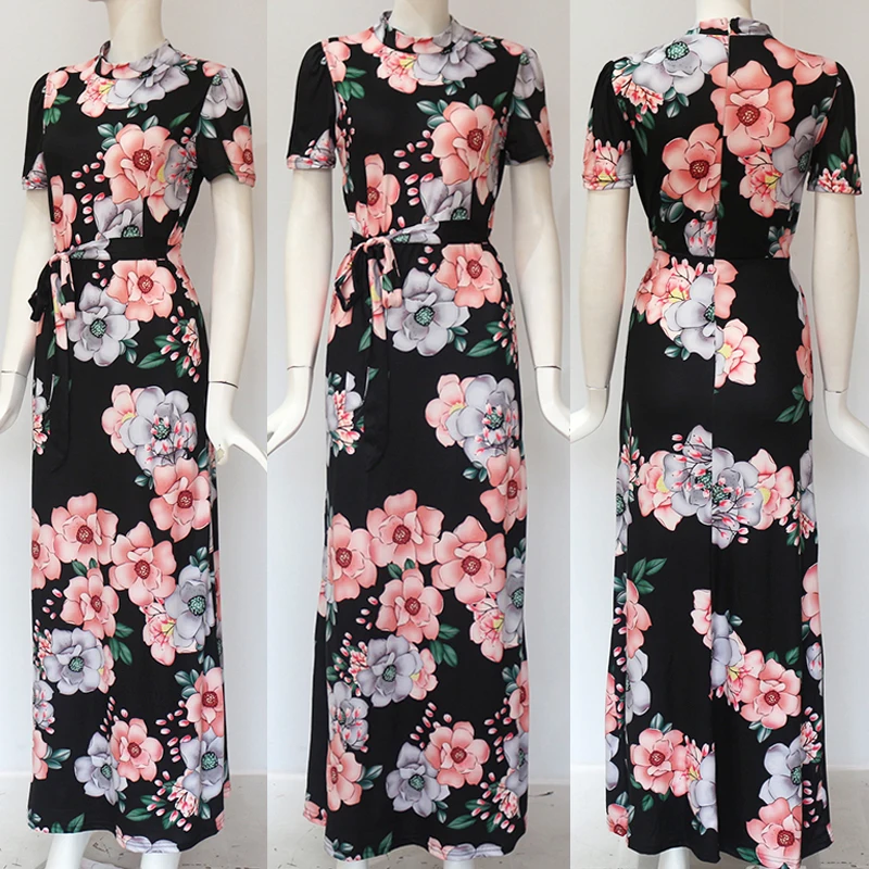 

Summer Long Boho Maxi Dresses Woman Floral Print Dress Women Vintage Elegant Party Dresses Robe Femme Longue Vestidos De Fiesta