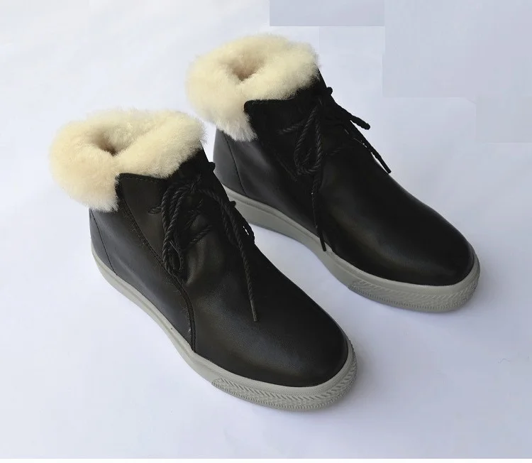 Careaymade/зимние ботинки на плоской подошве из овечьей кожи с мехом; теплые зимние ботинки Martin; нескользящая женская обувь на толстой подошве с высоким подъемом