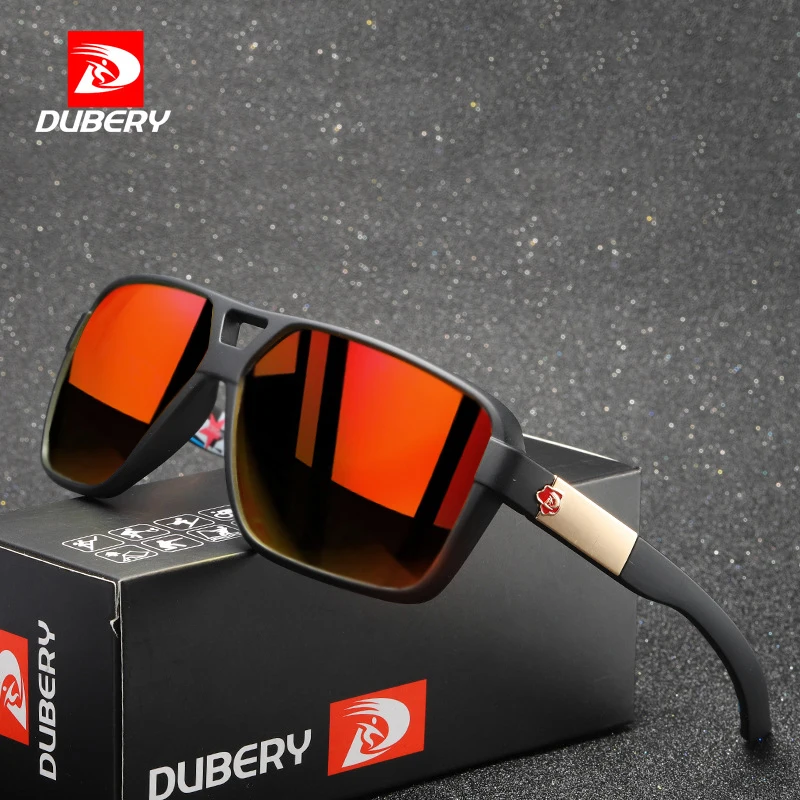 

DUBERY 2021 Fashion Square Polarized Sunglasses Men Vintage Plastic Male Sun Glasses Women Stylish Black Sport Shades UV400