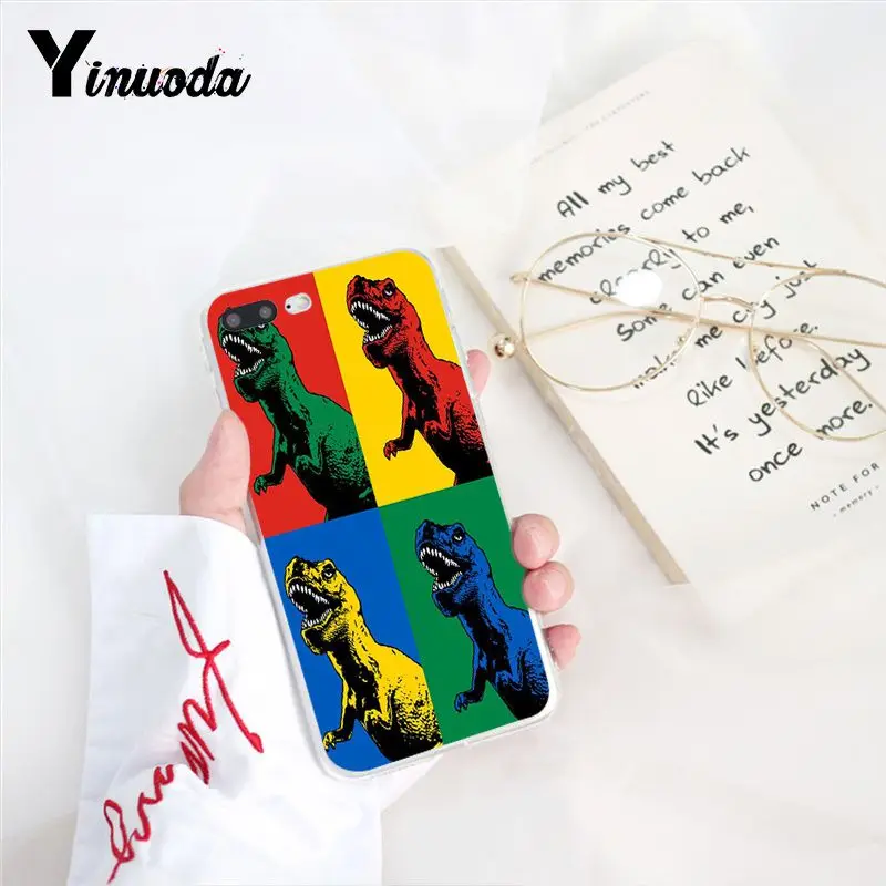 Yinuoda Модный Роскошный чехол с милым динозавром для iPhone 8 7 6 6S 5 5S SE XR X XS 11 Pro