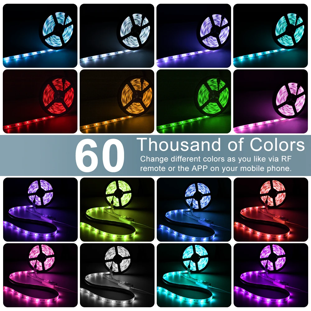 SMD 5050 DC12V Bluetooth APP Светодиодные ленты светильник RGB 5 м 10 e лента диод Подсветка для