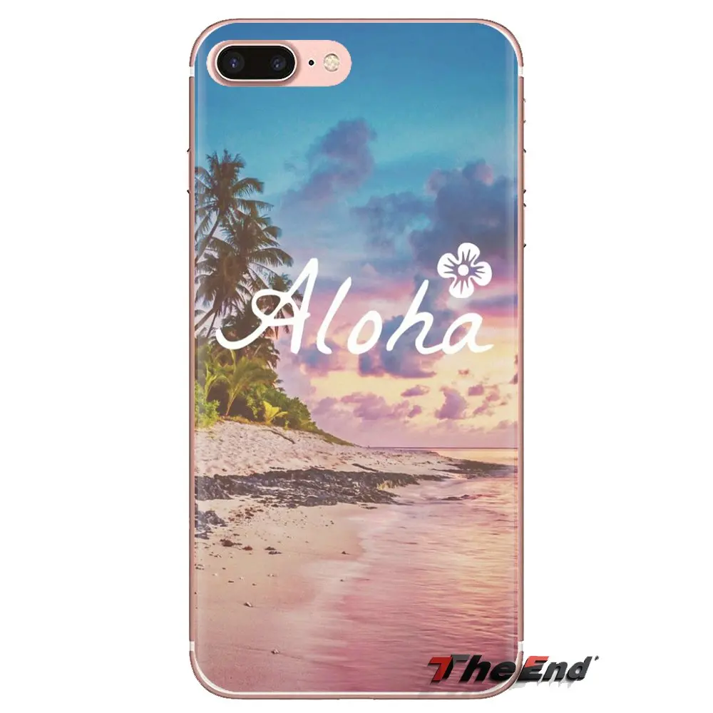 Цветок в гавайском стиле с изображением пальм на пляже арт ТПУ чехлы для huawei Honor 7X