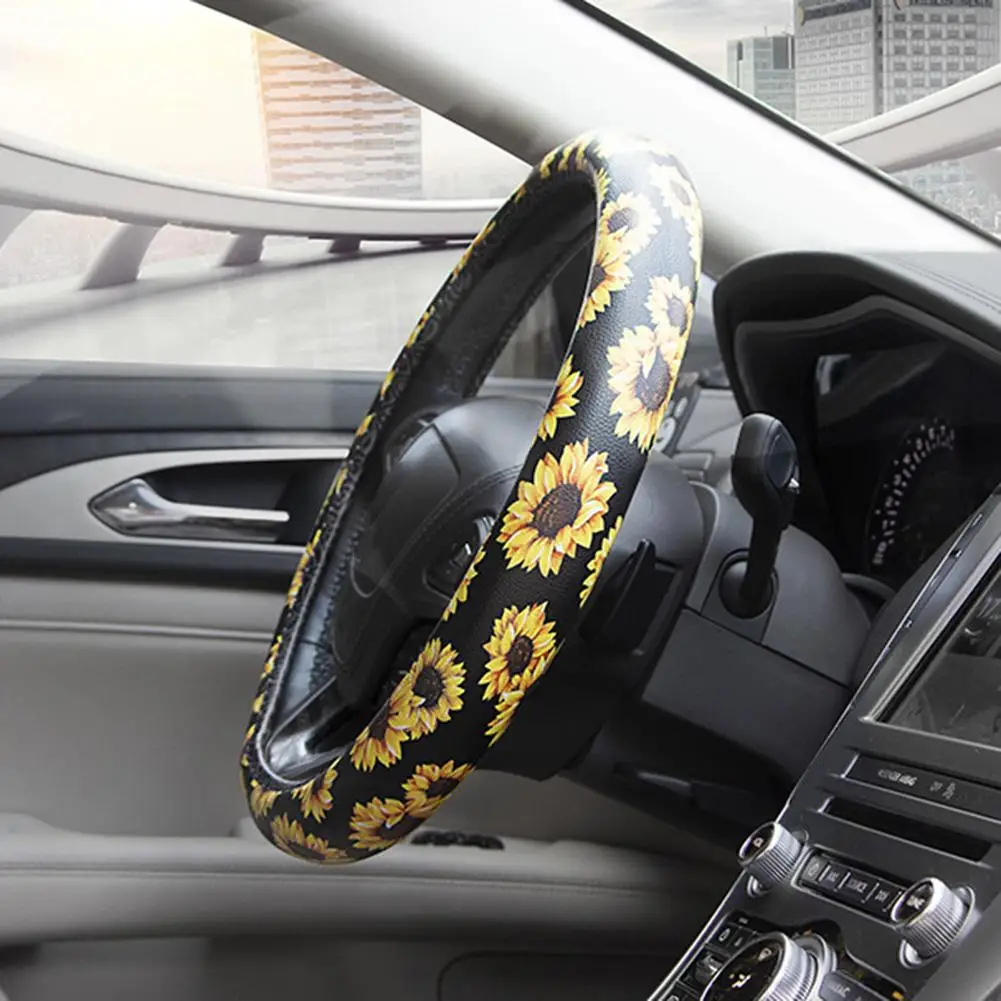 Чехол для руля с принтом универсальный чехол из искусственной кожи нескользящий