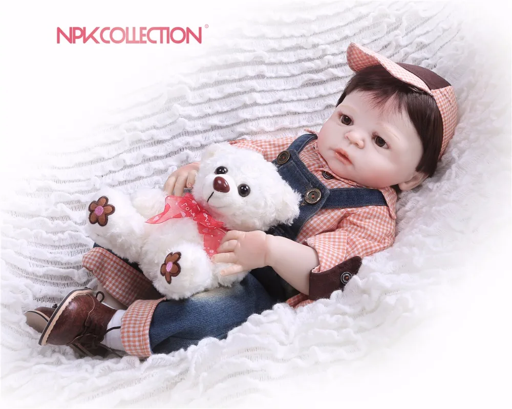 NPK Новый D 57 см полный корпус Силиконовый мальчик Reborn игрушечные пупсы куклы принц