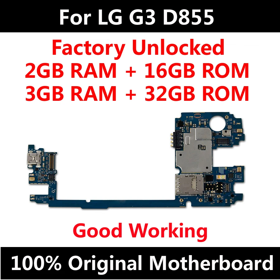 Оригинальная материнская плата для LG G3 16 ГБ 32 D855 Заводская разблокировка