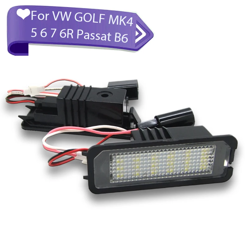 2x 18SMD 6 Вт светодиодные фонари номерного знака для VW GOLF MK4 5 7 6R Passat B6 Lupo Scirocco Polo
