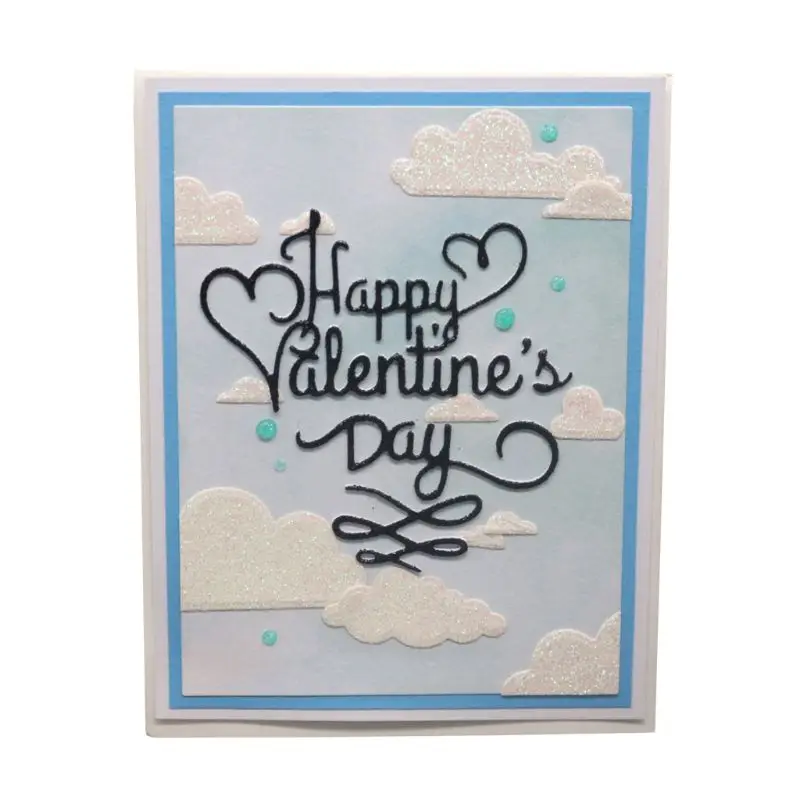 

Happy Valentine's Day Metal Cutting Dies Stencil DIY Scrapbooking Album Stamp Paper Card Embossing Decor Craft