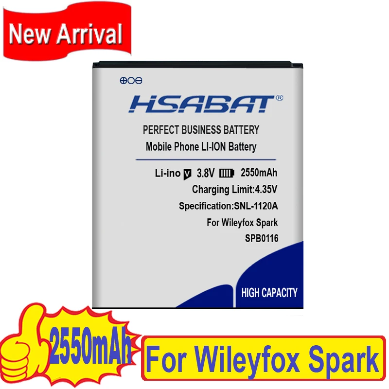 Топ бренд 100% новый SPB0116 2550 мАч батарея для Wileyfox Spark батареи + Бесплатный