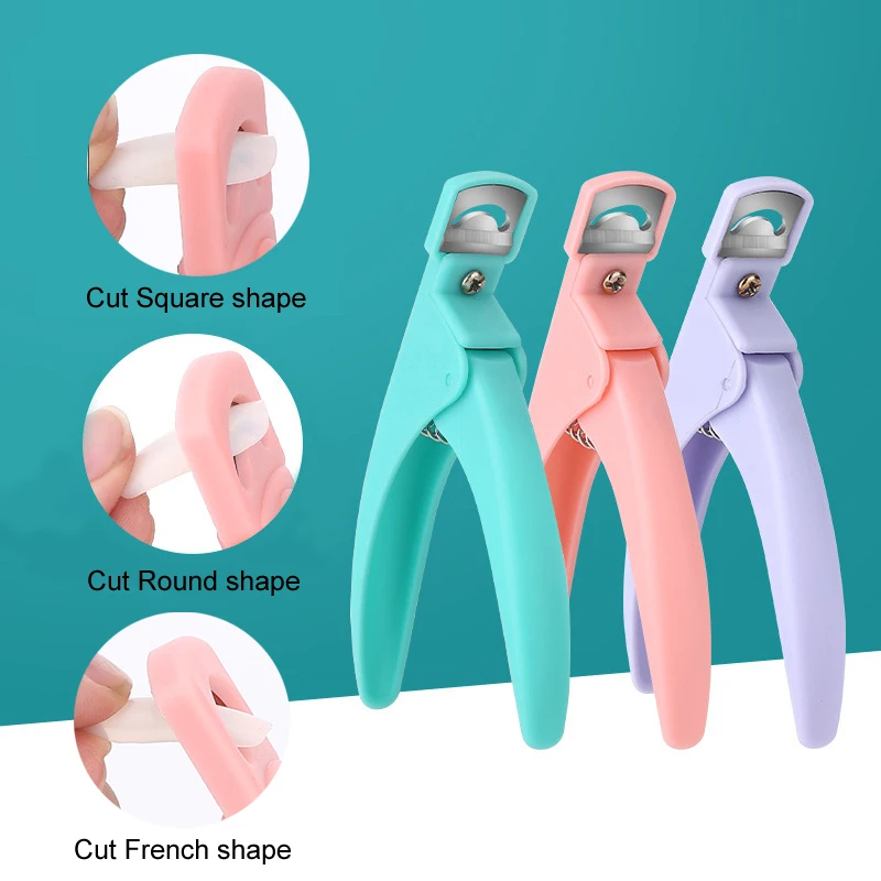 

1 Pcs Nail Art Clipper Cutter U word Cut 3 Colors Professional Fake Trimmer Manicure Clamp Square/Round/French Shape False Nails