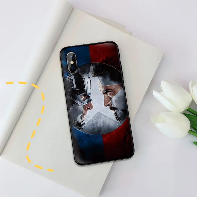 Мягкий силиконовый чехол для телефона iPhone XR TPU 5 5SE 6 6S 7 Plus 8Plus XS X Xr Max 9 Coque Marvel |