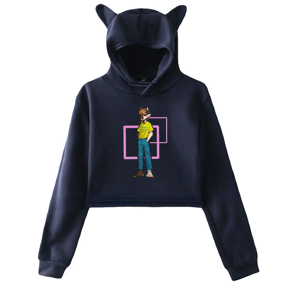 

WAWNI Ranboo Cat Ear Hoodie Social Star Sweatshirts Womens Girls Pullover Hip-hop Cat Ear Hoody Sweatshirt Casual Short Hoodied