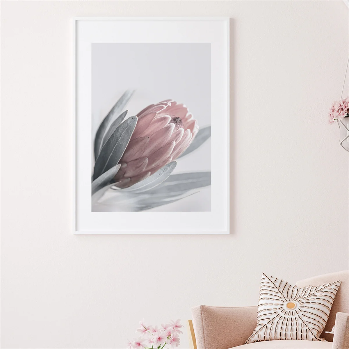 

Pink Flower Wall Art Canvas Painting Nordic Style Plant Posters And Prints Modern Minimalist Wall Pictures Girl Room Home Decor
