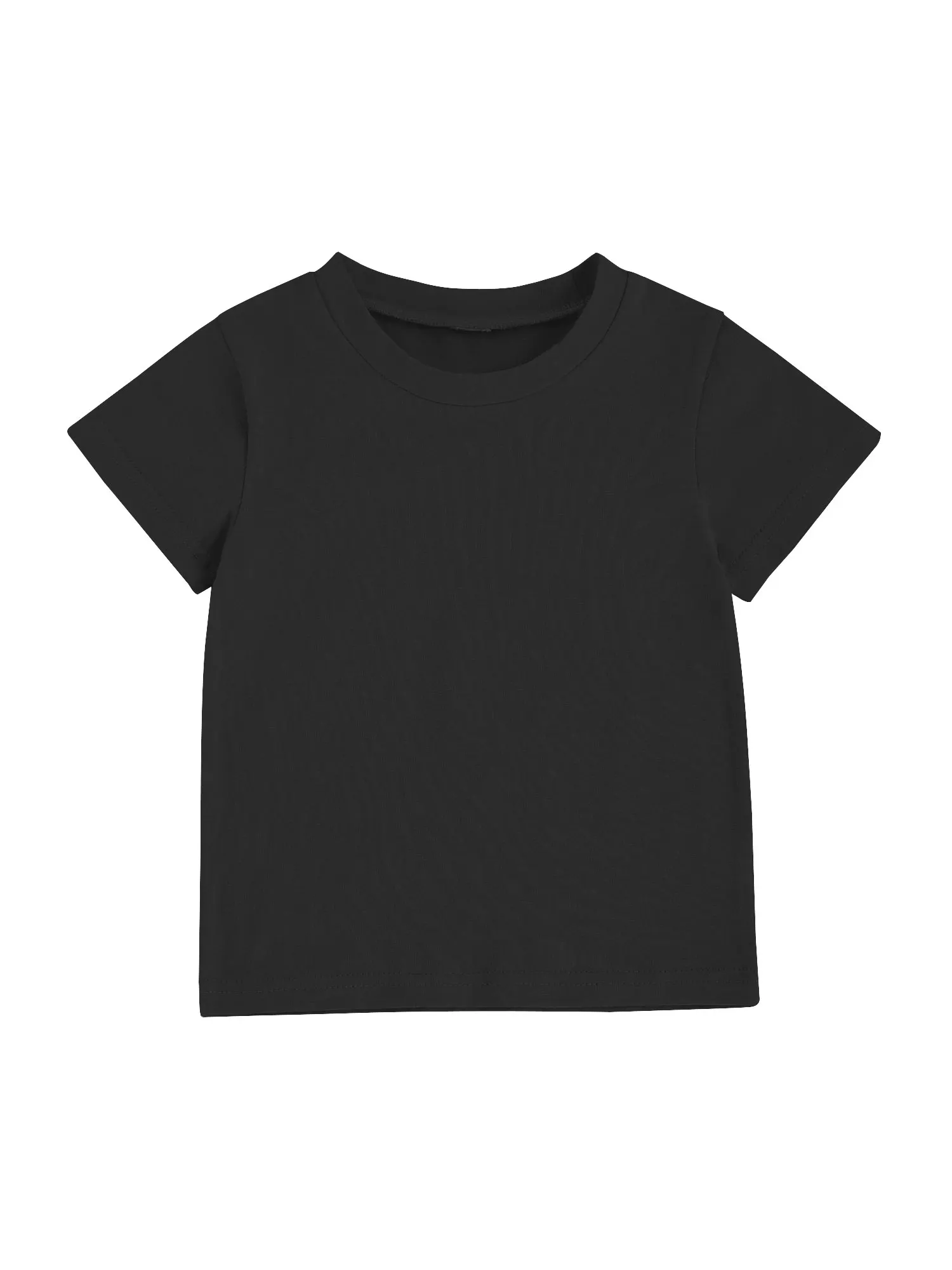 

Children's solid color one-piece short sleeve, children's cotton solid color top