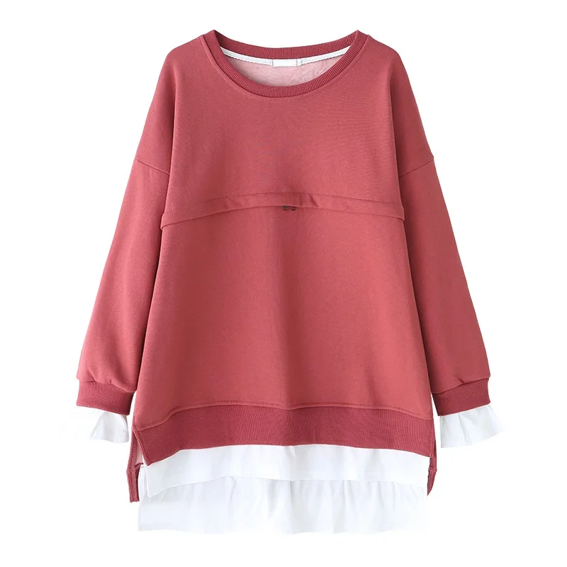 Одежда для мам в стиле оверсайз Сезон весна-осень Топы кормления грудью