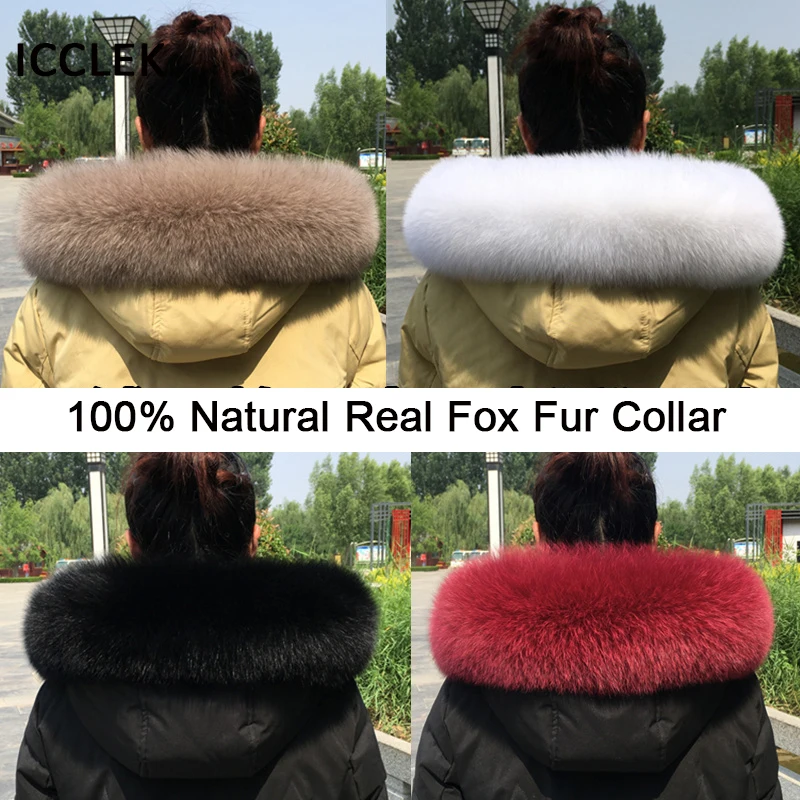 Женская зимняя куртка-парка с воротником из натурального Лисьего меха |