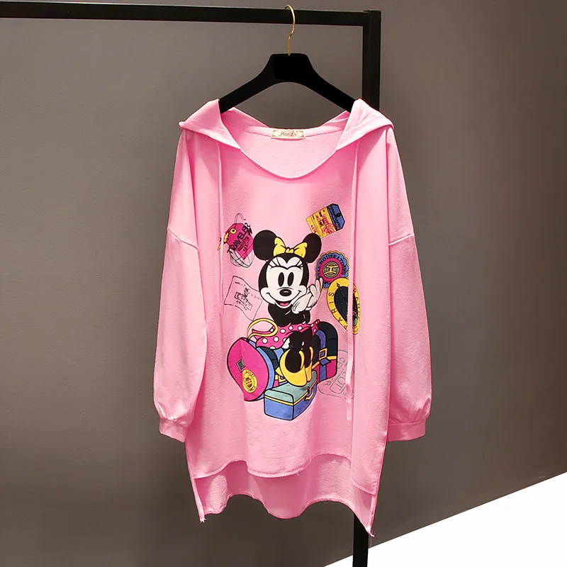 Женские толстовки с Микки Маусом Дисней весенние Свободные длинными рукавами в