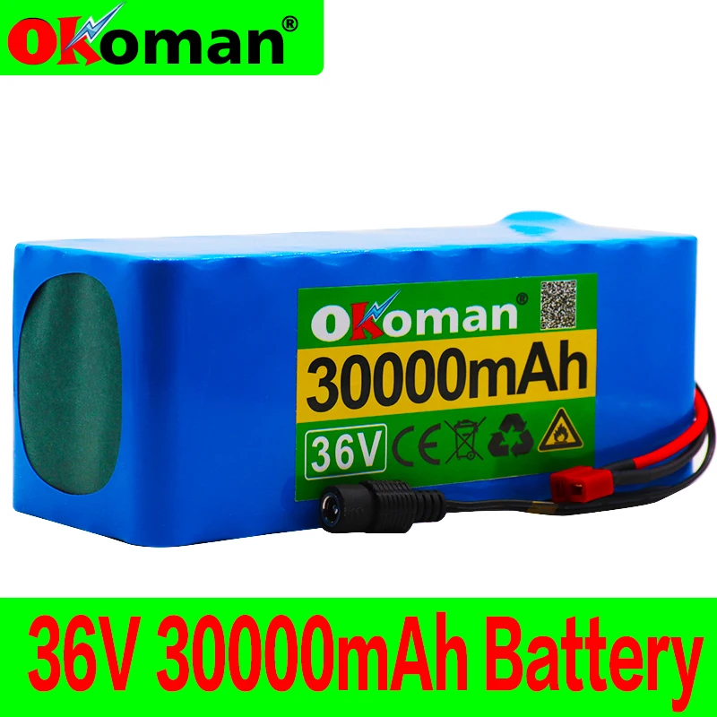 Е-байка 36В 10S4P 30Ah 600W высокая мощность и емкость 42V18650 ионно-литиевая аккумуляторная батарея, фара для электровелосипеда в электрический автомобиль мотор велосипеда скутер 20A BMS