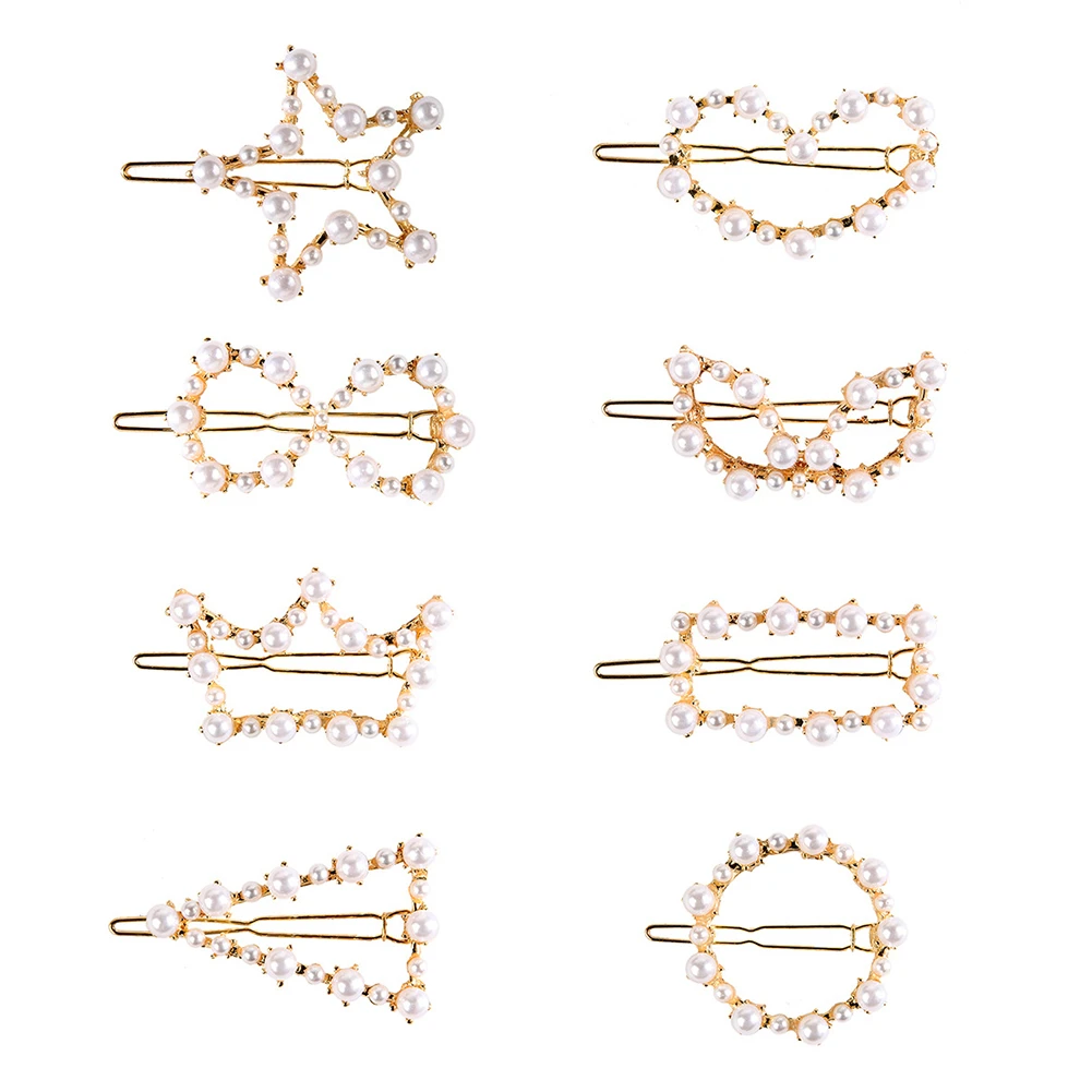 Модный жемчужный зажим для волос для женщин / девушек, элегантный корейский стиль, защелка-заколка для волос, инструменты для стайлинга.