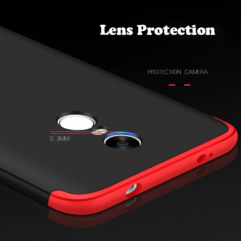 GKK 360 Degree Phone Case For Xiaomi Redmi Note 4X 4a 5a Full Cover Shockproof Anti-knock Fundas mi 5s Mi 5 6 Capa |