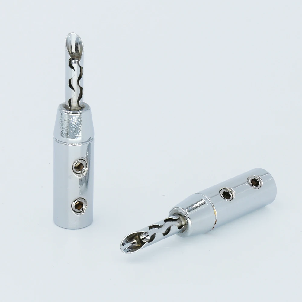 

8PCS High Quality Rhodium Plated BFA Z Type Banana Speaker Plug Brass Connector plug