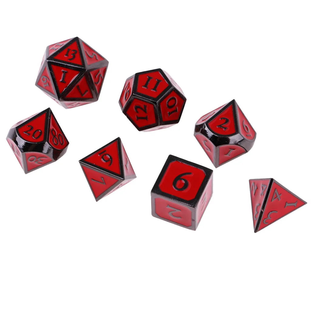 Новый D & кости Настольная игра Набор из 7 кубика D4 D6 D8 D10 D12 D20 красный|Настольные