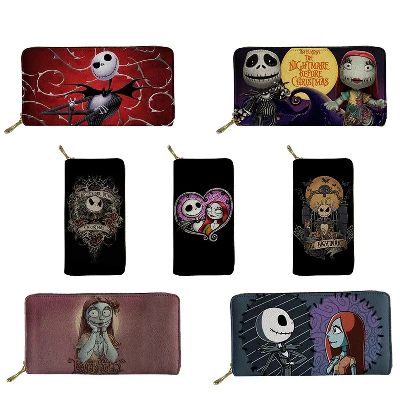 

Модные кожаные кошельки для женщин, Длинный кошелек с мультяшным черепом, Женский кошелек с 3D принтом, держатель для монет, сумка-клатч, женс...